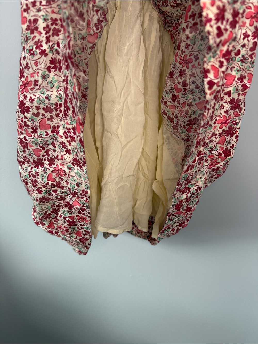 Free People Cream and Red Floral Ruffle Mini Dress - Picture 5 of 5